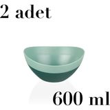 Mons 600 ml Salata Kuruyemiş Meyve Cips Sunum Kasesi L-00489 Bpa Içermez - Yeşil - 1 Set