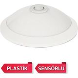 Mons Hareket Sensörlü Tavan Lambası Horoz Elektrik Bina Bahçe Veranda Lambası E-27 Ampul - Beyaz - 1 Adet