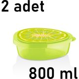 Mons Qlux Ideas 2 Adet 800 ml Saklama Kabı Ev Ofis Okul Kamp Piknik Sandviç Bpa Içermez L-00922 - Yeşil