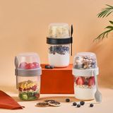 Mons Qlux Yoğurt Kabı Bpa Içermez Yoğurt Salata Müsli Porsiyon Öğün Kabı L-00977 600 ml + 300 ml - Antrasit - Siyah - 1 Adet