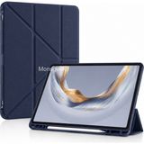 Monsgeek Honor Pad X8B / X8A 11INÇ Uyumlu Kapaklı Standlı Kalem Bölmeli Darbelere Dayanıklı Tablet Kılıfı - Lacivert