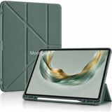 Monsgeek iPad Air 11 Inç M4 2026/M3 2025/M2 2024 Uyumlu Kapaklı Standlı Kalem Bölmeli Darbelere Dayanıklı Tablet Kılıfı - Koyu Yeşil