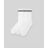 Monsieur CUN101-001 Beyaz Chaussette Çizgili Unicolor Havlu 3'lü Erkek Çorap