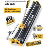 Monster 60 Profesyonel Fayans ve Granit Kesme Makinesi 60 cm 16MM Elmas Rulman Metal Gövde - Siyah