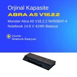 Monster Abra A5 V16.2.2 NH50BAT-4 Notebook 14.6 V 41Wh Batarya – Orjinal Uyumlu, Yüksek Performanslı