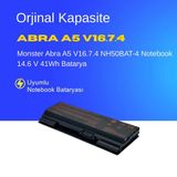 Monster Abra A5 V16.7.4 NH50BAT-4 Notebook 14.6 V 41Wh Batarya – Orjinal Uyumlu, Yüksek Performanslı