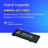 Monster Abra A7 V10.1 GK5CN-00-13-3S1P-0 Notebook 11.4 V 46.74Wh Batarya – Orjinal Uyumlu, Yüksek Performanslı