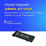 Monster Abra A7 V11.3 GK5CN-00-13-3S1P-0 Notebook 11.4 V 46.71Wh Batarya – Orjinal Uyumlu, Yüksek Performanslı