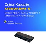 Monster Abra A7 V13.1.3 NH50BAT-4 Notebook 14.6 V 41Wh Batarya – Orjinal Uyumlu, Yüksek Performanslı
