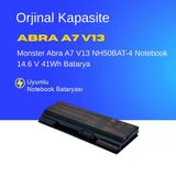 Monster Abra A7 V13 NH50BAT-4 Notebook 14.6 V 41Wh Batarya – Orjinal Uyumlu, Yüksek Performanslı