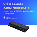 Monster Abra NH50BAT-4 Notebook 14.6 V 41Wh Batarya – Orjinal Uyumlu, Yüksek Performanslı