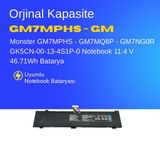 MONSTER GM7MPHS - GM7MQ8P - GM7NG0R GK5CN-00-13-4S1P-0 Notebook 11.4 V 46.71Wh Batarya – Orjinal Uyumlu, Yüksek Performanslı Bilgisayar Yedek Parça MON-GM7MIX-BAT