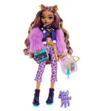 Monster High Evcil köpeği Crescent ile sırt çantası, ajanda ve atıştırmalıklar gibi aksesuarlarıyla Clawdeen Wolf bebek, HRP65