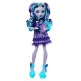 Monster High Kolej ceketi, yıllık, kutu oyunu ve kurabiyelerle oyun kulübü temalı Gizemli Yıllık Twyla bebek ve aksesuar seti, HXW31