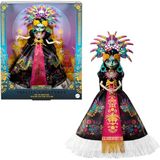 Monster High Oyuncak bebek, Skelita Calaveras Día de Muertos 2025 koleksiyon figürü, Aztek tarzında bornoz, baş süsü ve kolye gibi renkli aksesuarlar, JDR63