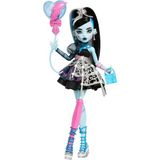 Monster High Siyah Parti Elbisesi Giyen Doğum Günü Frankie Stein Bebek ve Davetiye, Balon, Hediye - Çok Renkli
