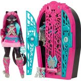 Monster High Skulltimate Sırları Catty Noir Dol | Wer-Kediler Bebek Ve Aksesuarları, Hauntlywood Gizemli Teması, Gizli Dolap Ve Giysi Gibi 19+ Glam Sürprizleri, Jbg82