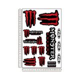 Monster Kırmızı Motosiklet Sticker Seti