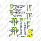 Monster Motosiklet Sticker (Etiket) Set