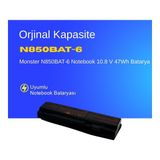 Monster N850BAT-6 Notebook 10.8 V 47Wh Batarya – Orjinal Uyumlu, Yüksek Performanslı
