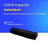 Monster N850BAT Notebook 10.8 V 47Wh Batarya – Orjinal Uyumlu, Yüksek Performanslı