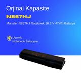 Monster N857HJ Notebook 10.8 V 47Wh Batarya – Orjinal Uyumlu, Yüksek Performanslı