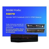 Monster N870 Notebook 10.8 V 47Wh Batarya – Orjinal Uyumlu, Yüksek Performanslı