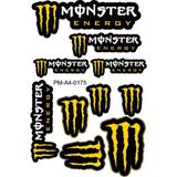 Monster Tasarımlı Ekipman Kask Motosiklet Sticker Seti 001
