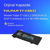 Monster Tulpar T7 V20.1.1 GK5CN-00-13-3S1P-0 Notebook 11.4 V 46.74Wh Batarya – Orjinal Uyumlu, Yüksek Performanslı