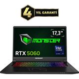 Monster Tulpar T7 V26.4.2 Ultra 9 185H 32GB RAM 1TB SSD RTX 5060 FreeDOS 17.3 inç Oyun Bilgisayarı