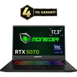 Monster Tulpar T7 V26.5 Ultra 9 185H 16 GB RAM 500 GB SSD RTX 5070 FreeDOS 17.3 inç Gaming Laptop