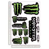 Monster Yeşil Motosiklet Sticker Seti