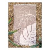 Monstera Pamuk Peştamal Kahverengi 90x160 - Keseli