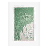 Monstera Pamuk Peştamal Yeşil 90x160 - Keseli