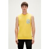 Monstera Tank-Top Hardal Desenli Erkek Atlet