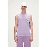 Monstera Tank-Top Lavanta Mor Desenli Erkek Atlet