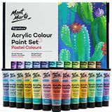 MONT MARTE Akrilik Renkli Pastel Boya Seti İmza 24 adet x 36 ml (1,2 ABD fl.oz), Kremsi Pastel Akrilik Boya Seti, İyi Kaplama, Yarı Mat Kaplama, Çoğu Sanat ve El İşi Yüzeyi İçin İdeal.