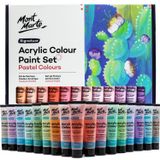 Mont Marte Akrilik Renkli Pastel Boya Seti İmza 48 adet x 36 ml (1,2 US fl.oz), Kremsi Pastel Akrilik Boya Seti, İyi Kaplama, Yarı Mat Kaplama, Çoğu Sanat ve El İşi Yüzeyleri İçin İdealdir.