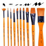 Mont Marte Art Paint fırça seti, akrilik, 11 adet (10 boya fırçası + fermuarlı kılıf)