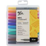 MONT MARTE Mini İnce Çizim Kalemleri 0,4mm 12'li Signature - Çok Renkli