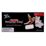 Mont Marte Polimer kil beyaz – 400 g – yumuşak, eşit doku – kolay şekillendirilir – çömlek, modelleme ve el işi için kil