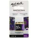 Mont Marte Premium Altın Folyo Boyası 19 ml (20 ml), Dökme Boya için Uygun, Yüksek Pigment Seviyesi, Parlak Renk