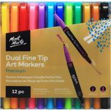 MONT MARTE Premium Çift İnce Uçlu Alkollü Art Marker 12'li