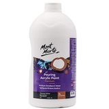 Mont Marte Premium dökme akrilik boya, 1 l (34 oz), titanyum beyaz, önceden karıştırılmış akrilik boya, gerilmiş tuval, ahşap, MDF ve hava kurutma kili dahil çeşitli yüzeyler için uygundur.
