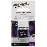Mont Marte Premium Gümüş Folyo Boyası 19 ml (20 ml), Dökme Boya için Uygun, Yüksek Pigment Seviyesi, Parlak Renk