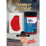 MONT MARTE Profesyonel Brilliant Red 300ML Canlı Renk Solmayan Akrilik Boya Yüksek Pigment Üstün Örtücü Premium Seri - Kırmızı
