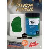 MONT MARTE Profesyonel Sap Green 300ML Canlı Renk Solmayan Akrilik Boya Yüksek Pigment Üstün Örtücü Premium Seri - Yeşil