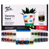 Mont Marte Seramik Boya Seti İmza 26 x 0,7 US fl.oz (20ml) Çok Renkli, Canlı Seramik Boya, Porselen, Cam, Çin, Akrilik için Uygun