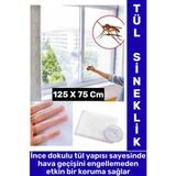 Montaj Gerektirmez Hava Girişi Engellemez Sivrisinek Önleyen Tek Kanat Yapışkanlı Sineklik 125X75 cm - 125 x 75 cm