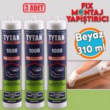 Montaj Yapıştırıcı 310 Ml Beyaz Mutfak Banyo Ahşap Dolap Beton Fayans Mermer Çok Amaçlı 3 Adet